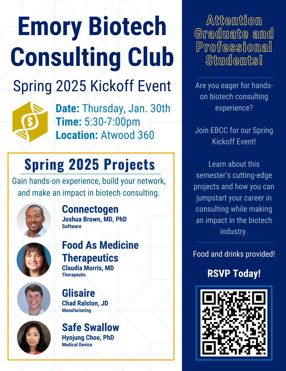 Interested in biotech or consulting? Come join us at our open house to learn more!
