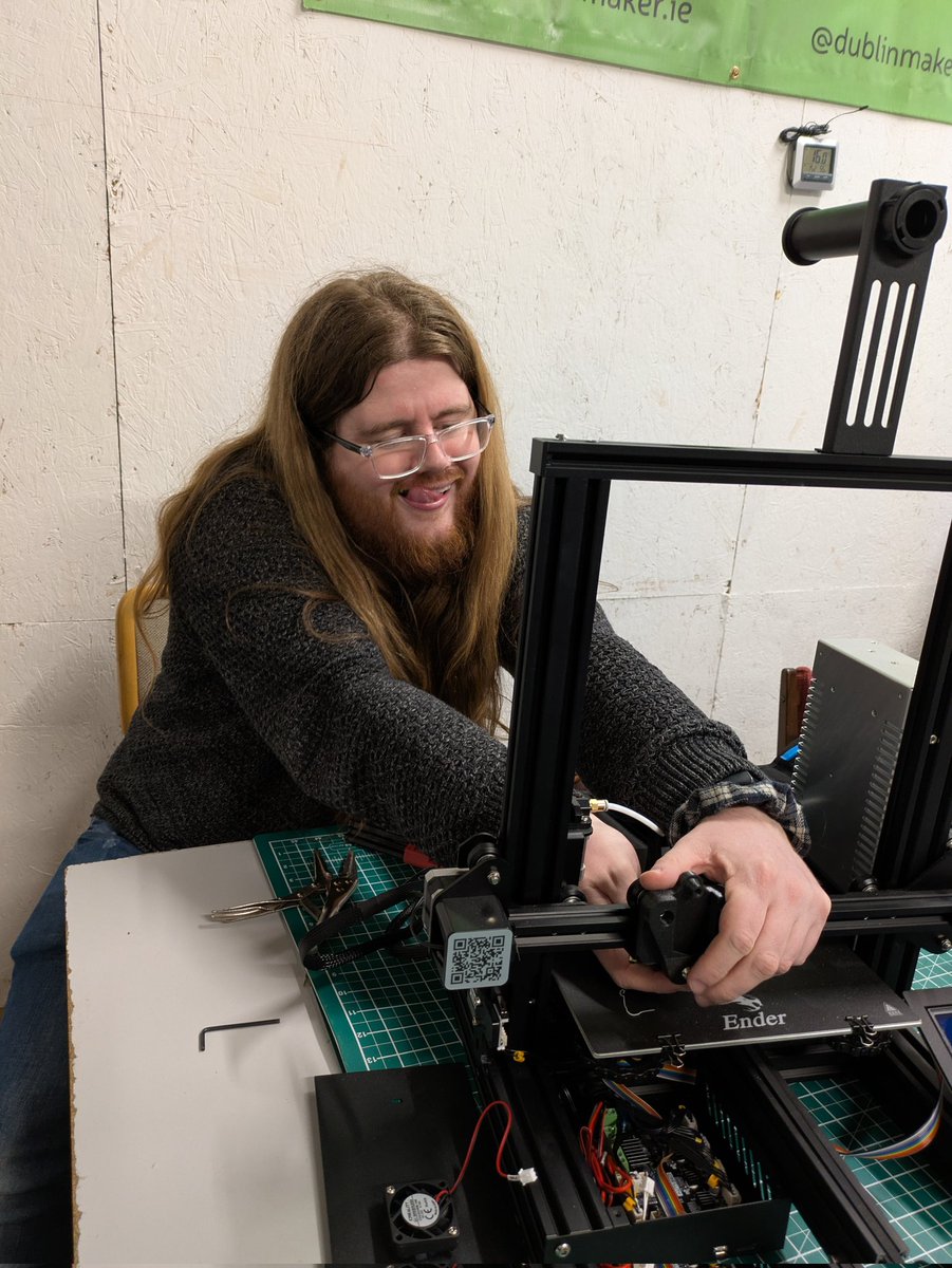 TOG_Dublin's tweet image. Here is Sean very excited to be working on an Enderscope project by @Niamh_deBurca at this week&apos;s Open House