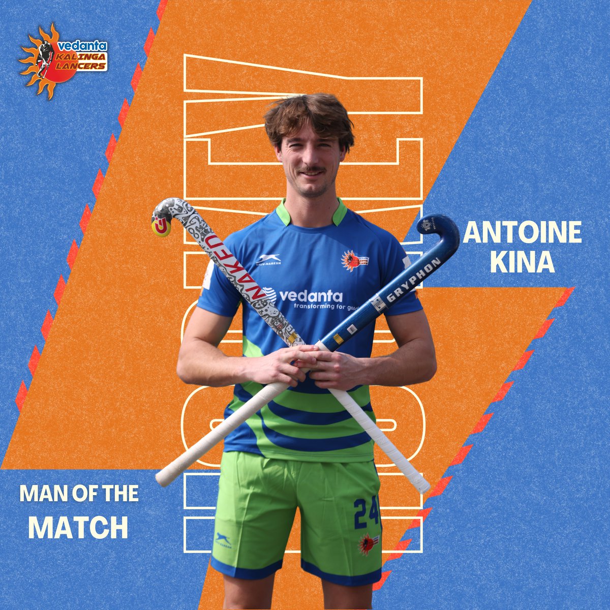 Kalinga_Lancers's tweet photo. Say hello to the Man of Today's Match!😍🏑

It's the one and only - Antoine Kina! 🤩

#VedantaKalingaLancers #HockeyIndiaLeague #JazbaJeetKa

@HockeyIndiaLeag @TheHockeyIndia @sports_odisha @VedantaAluminum https://t.co/zjQV26g55g