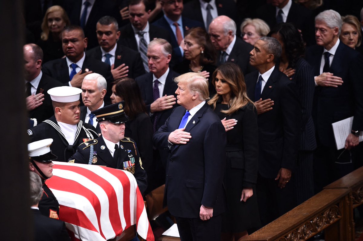 HOT97's tweet photo. The likes of #DonaldTrump, #BarackObama, President #JoeBiden, #KamalaHarris and more attended #JimmyCarters Funeral. https://t.co/LjKDH3QKMN