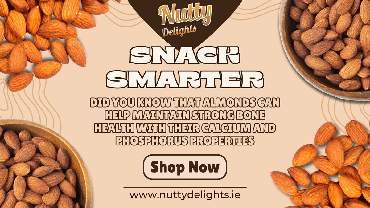 Snack Smarter! 🥜 Did you know almonds can help maintain strong bones? Packed with calcium &amp; phosphorus, they’re the perfect crunchy boost for bone health! 💪 #SnackSmart #BoneHealth #AlmondPower #HealthyLiving #Superfoods #NuttyDelights