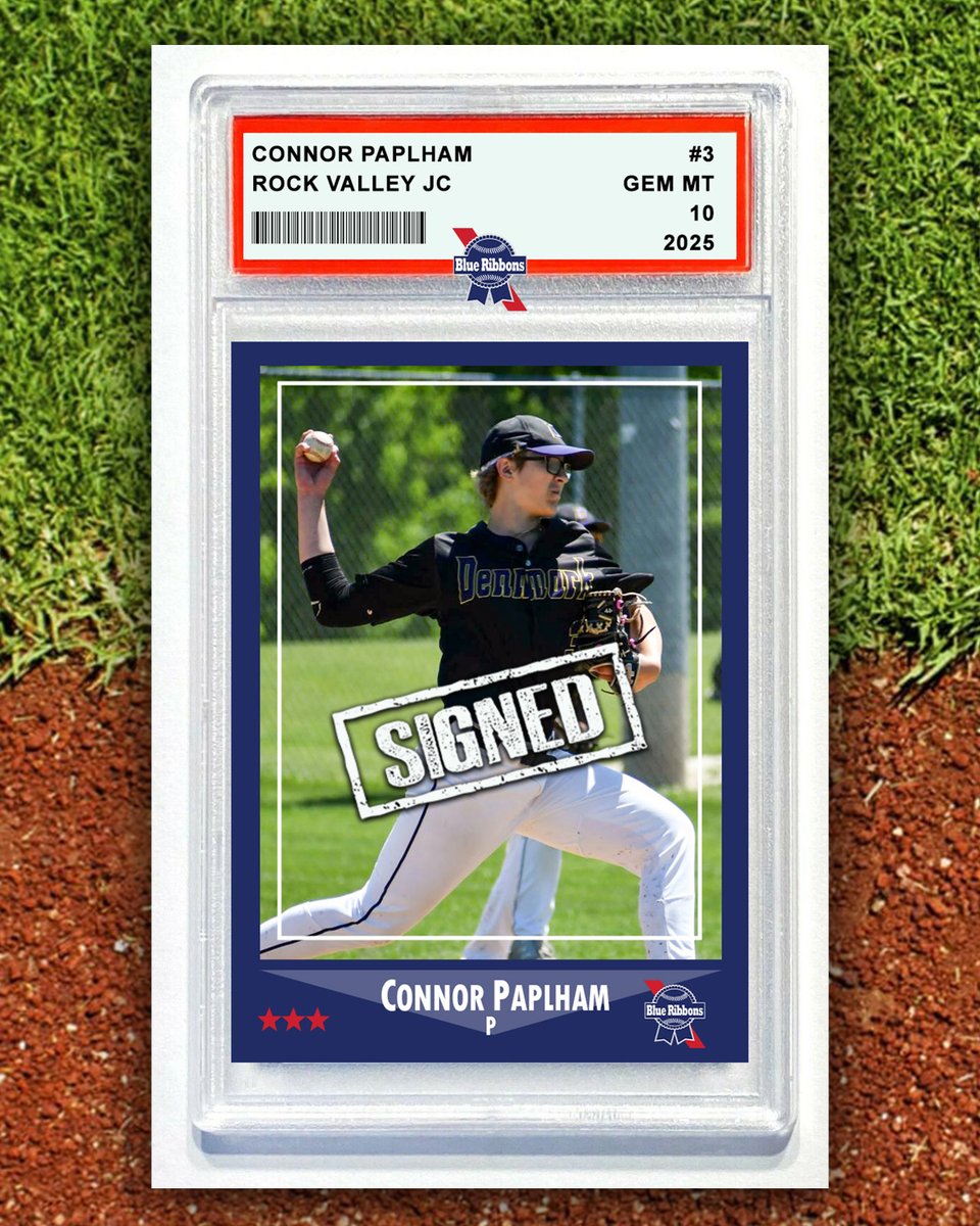 The Blue Ribbons are pleased to announce the signing of RHP Connor Paplham for the 2025 season.  Currently a senior at Denmark High School, Paplham is committed to Rock Valley JC and will be making his Ribbons debut this summer. #blueribbonsbaseball