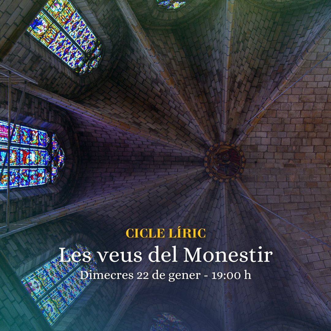 🎻 El 22 de gener torna el cicle líric “Les veus del monestir”!

🎹 I els artistes? Són els joves de l’escola musical A Tempo que, en col·laboració amb el Districte de les Corts, porten un cicle musical que t’arribarà al cor.

Més a: bit.ly/3CaIvZS