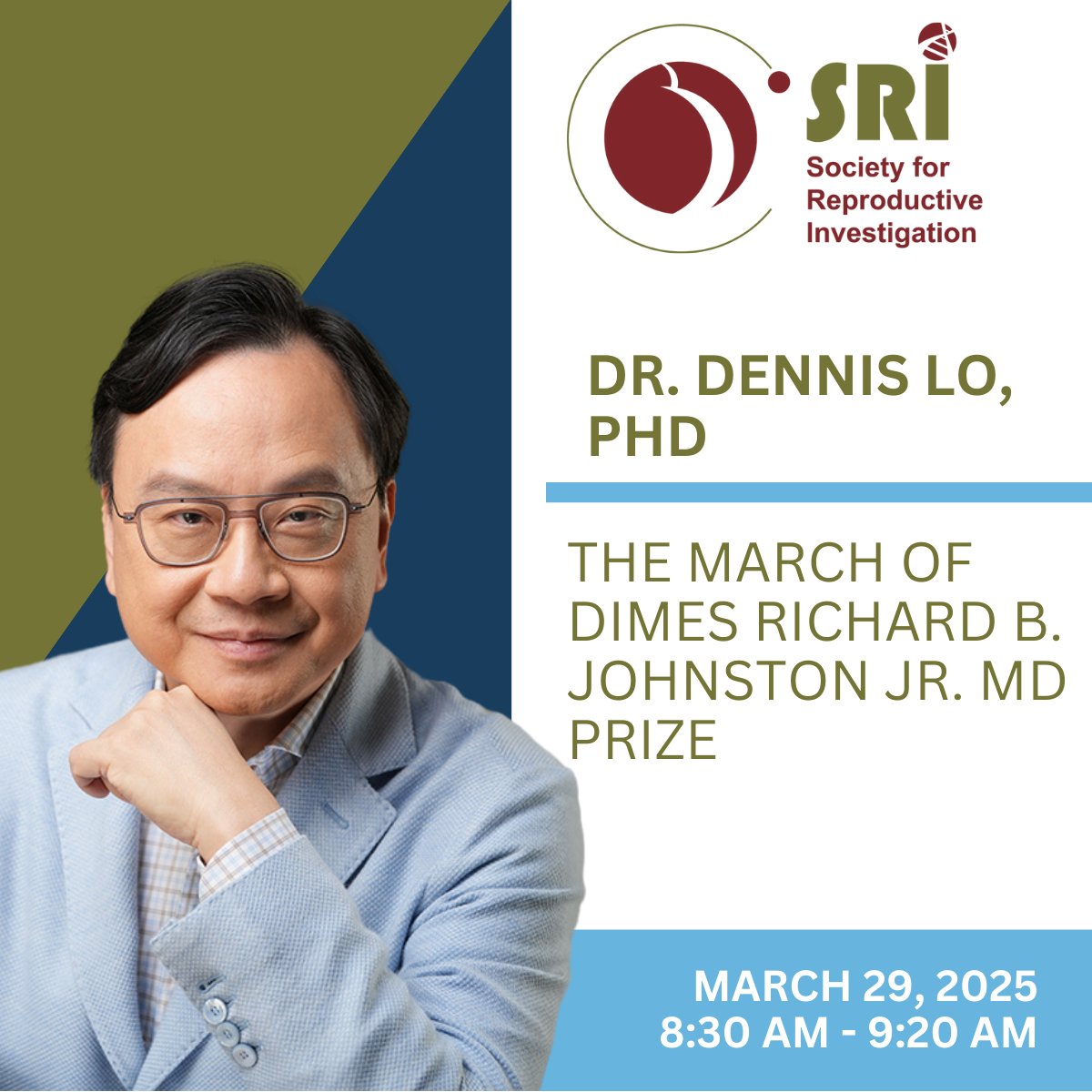 SRIWomensHealth's tweet image. We’re thrilled to announce Dr. Dennis Lo, as the recipient of the March of Dimes Richard B Johnston, Jr., MD Prize!

Known as the &quot;father of noninvasive prenatal testing,&quot; his work in fetal DNA revolutionized prenatal care. We are honored to recognize his contributions.