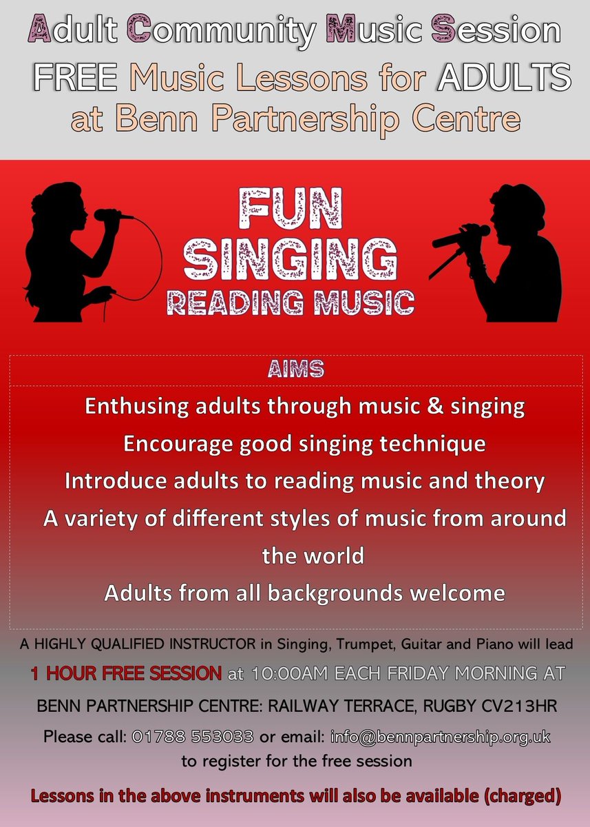Music Class Re starts at Benn Partnership on Friday 10th Jan 2025