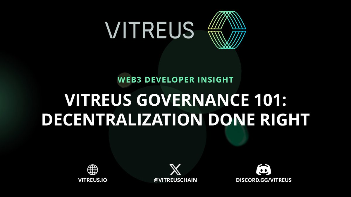 VitreusChain's tweet image. New Blog Post Alert: Vitreus Governance 101 🌐

Dive into how Vitreus is redefining decentralized decision-making with fairness, transparency, and community-driven innovation.

Explore key pillars like:
🔹 The Council – Oversight with limited authority
🔹 Adaptive Voting…