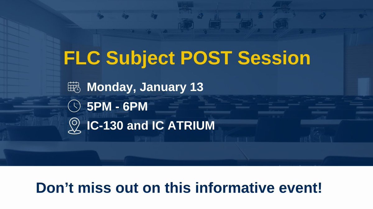 First years! Feeling anxious about getting into your POSt program? 

Join us for the FLC session this upcoming Monday from 5-6PM at the IC Atrium / IC-130 for a POSt info session.📝 You'll learn about strategies on the requirements, and a chance to ask questions you may have. ✅