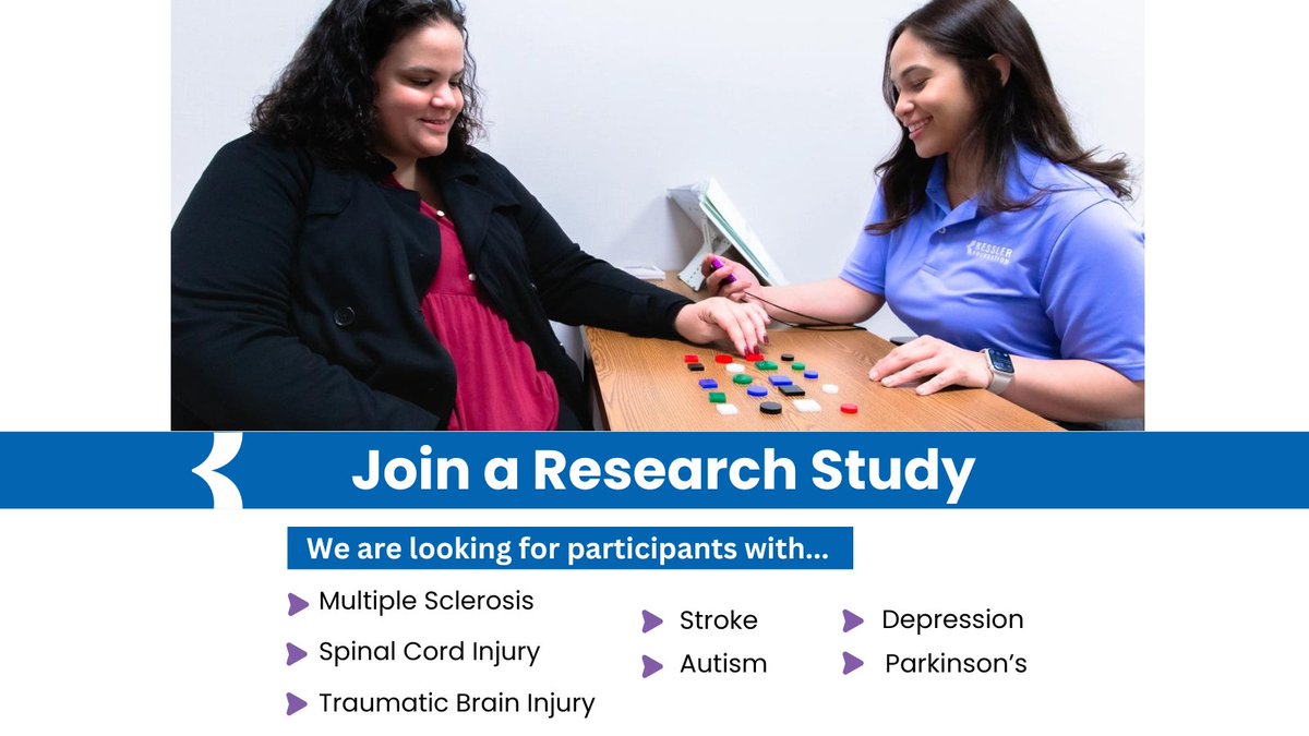 KesslerFdn's tweet image. Volunteers are the heart of our research. Interested in joining a research study? Visit: tinyurl.com/53v5hnxv

#ResearchStudy #NorthernNJ #NJResearchStudy #KesslerResearch
