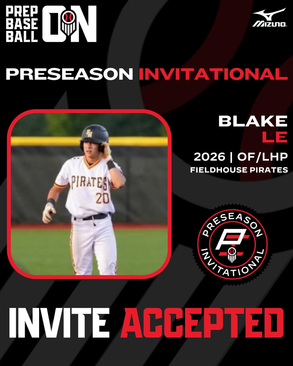 Prep Baseball Ontario (@prepbaseballon) on Twitter photo '26 OF/LHP Blake Le (<a href="/FHPirates/">Fieldhouse Pirates</a>) has accepted his invite to the top preseason event in ONโผ๏ธ
Event is ๐๐๐๐ ๐๐๐ '26 OF/LHP Blake Le (<a href="/FHPirates/">Fieldhouse Pirates</a>) has accepted his invite to the top preseason event in ONโผ๏ธ
Event is ๐๐๐๐ ๐๐๐