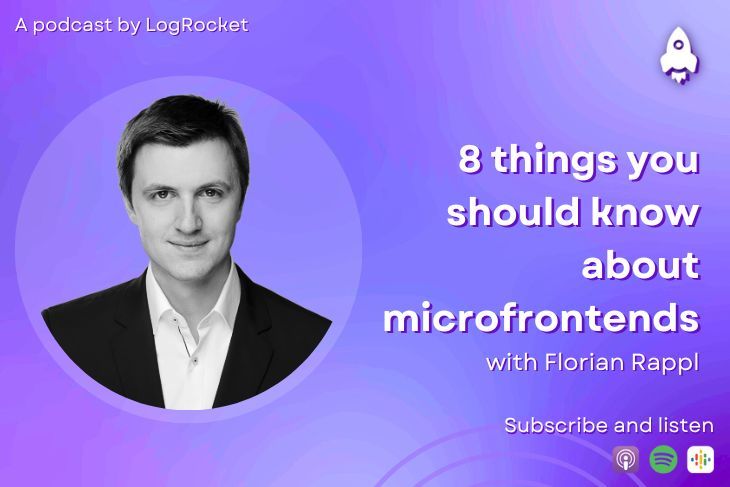 PodRocket (@podrocketpod) on Twitter photo Join <a href="/FlorianRappl/">Florian Rappl</a>, solutions architect at smapiot GmbH, as he delves into microfrontends, discussing misconceptions, architectural patterns, challenges, and advantages over traditional monolithic applications.
Apple: buff.ly/407W7gI
Spotify: buff.ly/3Caiuda Join <a href="/FlorianRappl/">Florian Rappl</a>, solutions architect at smapiot GmbH, as he delves into microfrontends, discussing misconceptions, architectural patterns, challenges, and advantages over traditional monolithic applications.
Apple: buff.ly/407W7gI
Spotify: buff.ly/3Caiuda