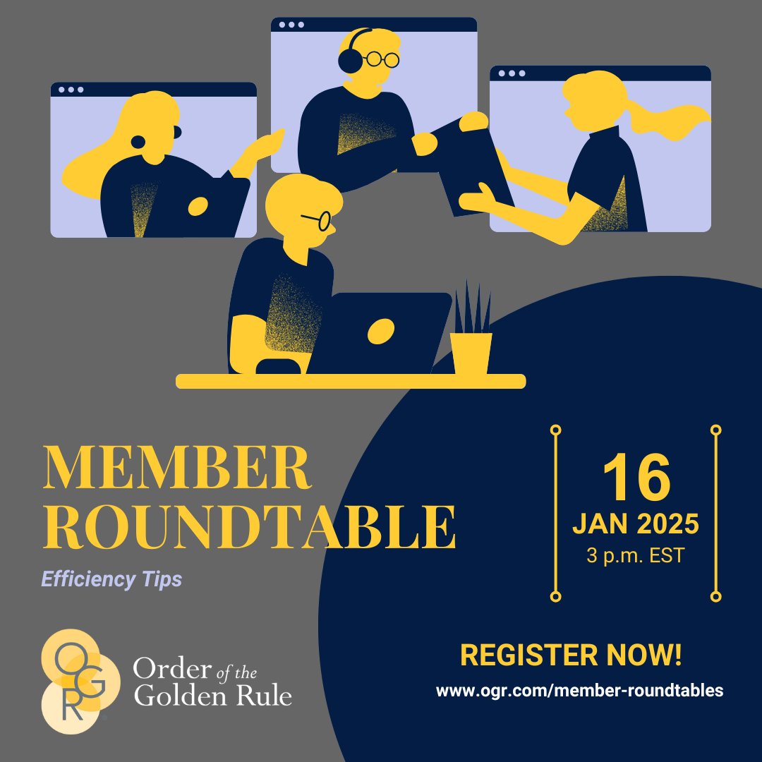 The next #OGR member roundtable on Efficiency Tips is only 1 WEEK AWAY! Gain the tools you need to improve your processes and set your #FuneralHome up for success in 2025! Register today at ogr.org/member-roundta… #FuneralDirectors #FuneralService