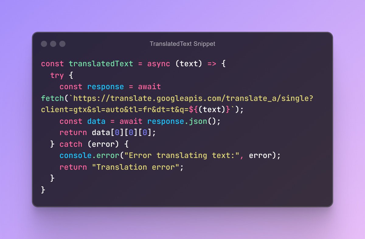 rztprog's tweet image. Tu veux traduire gratuitement du texte avec Google Translate sans clé api ? #JavaScript #FreeAPI #Traduction