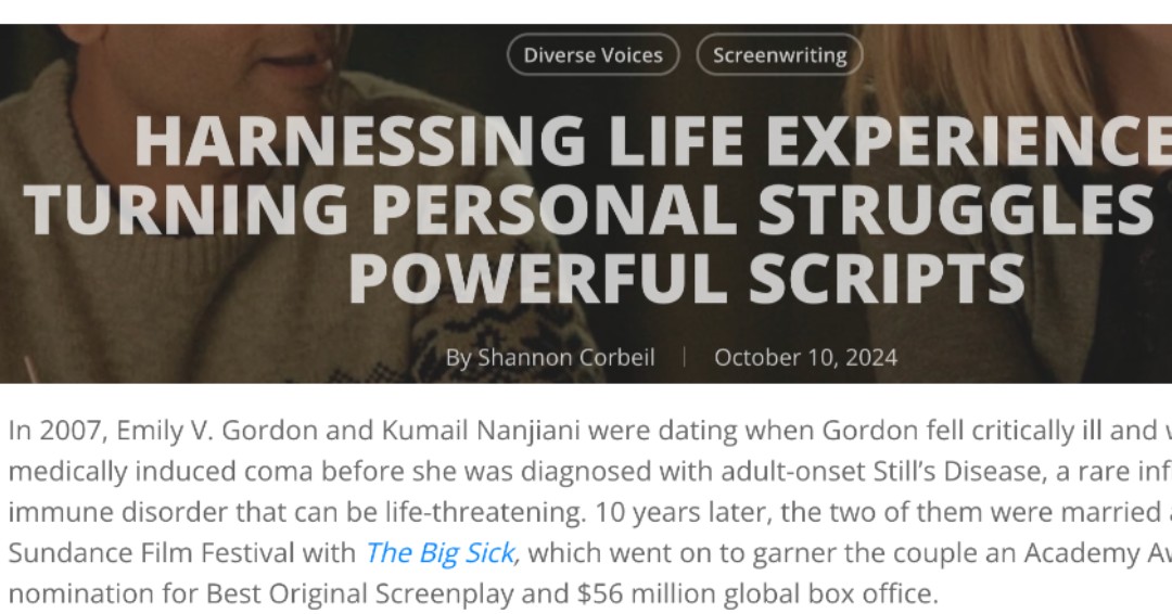 Time and time again, artists have shown us how moving it can be to tell stories that make some sense out of difficult times, moments of growth, rites of passage, or awkward experiences. 

Read more here: wescreenplay.com/blog/harnessin…