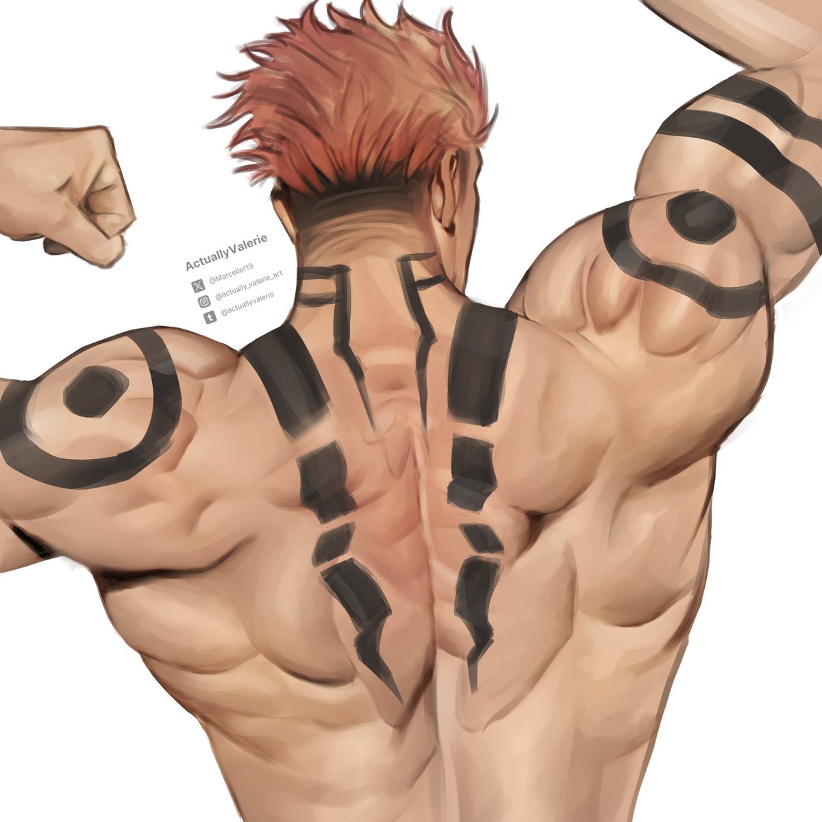 actuallyvaleri's tweet image. #呪術廻戦 #JJK #JujutsuKaisen #Sukuna #sukunaryomen #ArtistsOnTwitter 

Back practice Sukuna