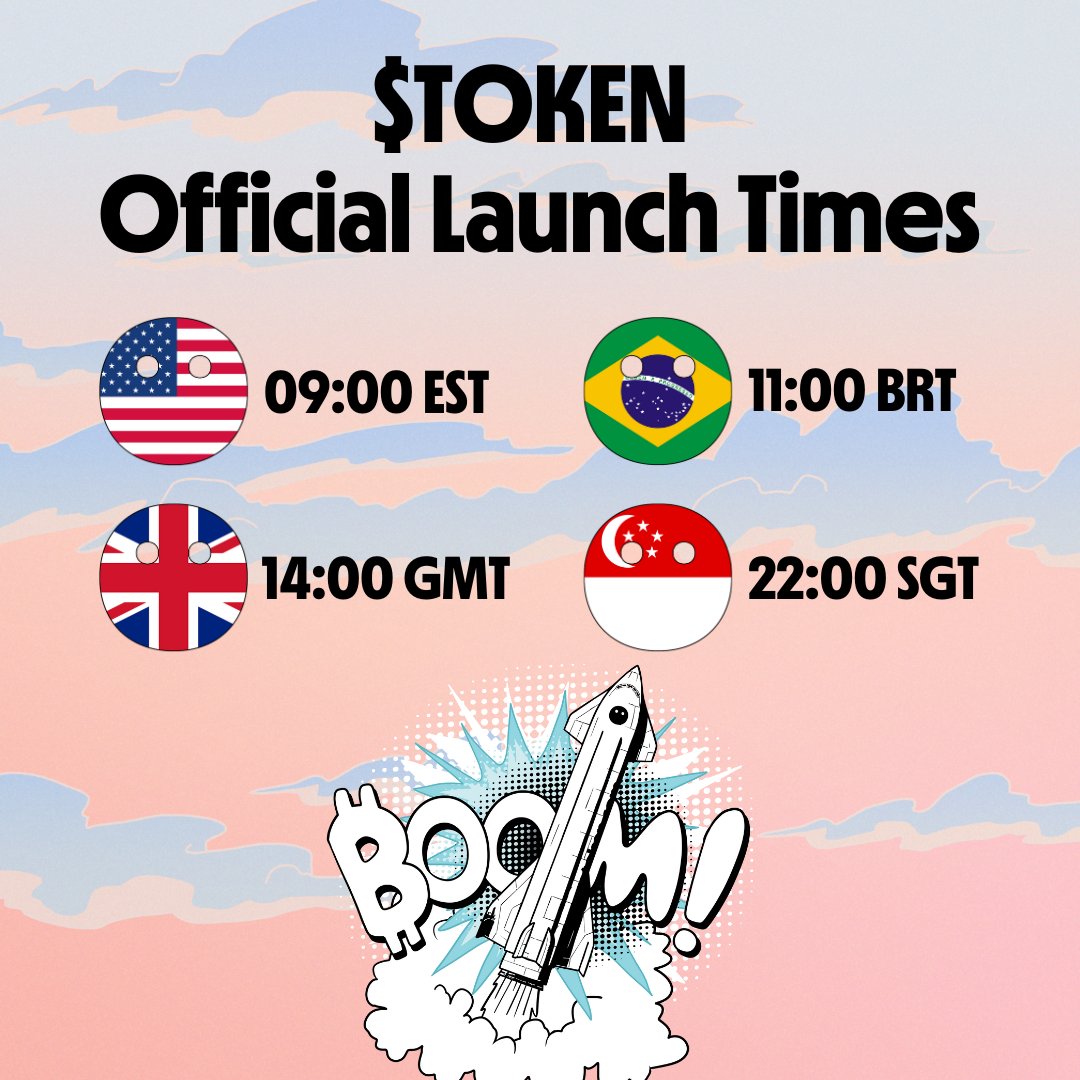tokencom_'s tweet photo. 📣 AN OFFICIAL LAUNCH TIME HAS LANDED 📣

$TOKEN will launch across multiple timezones at these times on the 14th January 👇

🇺🇲 09:00 EST
🇧🇷 11:00 BRT
🇬🇧 14:00 GMT
🇸🇬 22:00 SGT

Keep an eye on our social channels and our Telegram for the official launch announcement. We’ll see you then 🙌