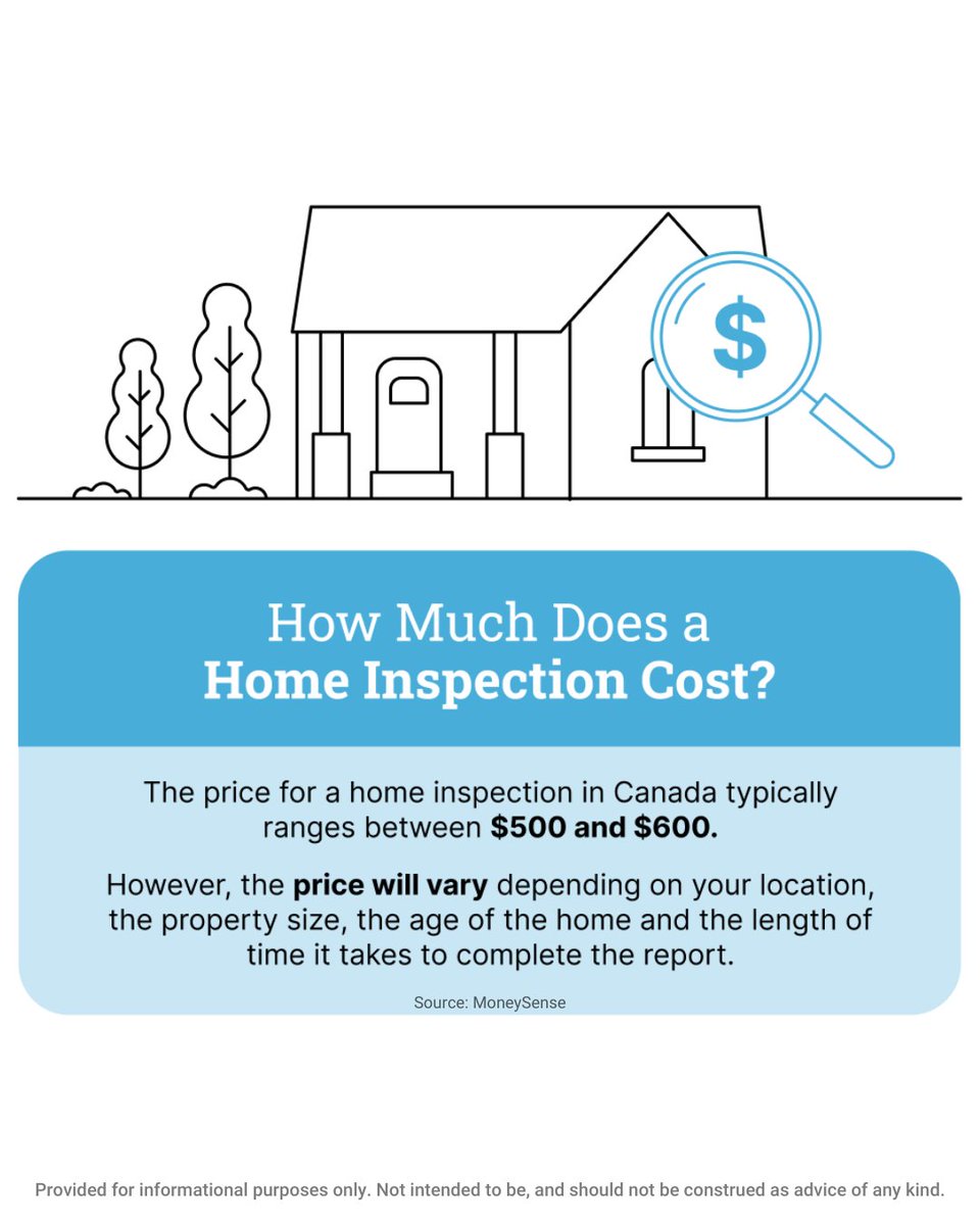 zolocanada's tweet photo. A home inspection can help determine the condition of a home you plan to buy, but how much does it cost?

Typically a home inspection will cost between $500 and $600, but it depends on many factors. Learn more about home inspections on the Zolo blog 👉 https://t.co/B6ebFuwW42 https://t.co/4WXNa6kXN8