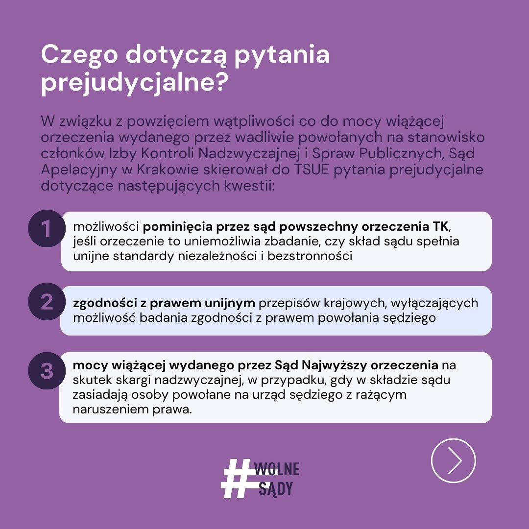 WolneSady1's tweet image. Dziś przed TSUE odbyła się kolejna kluczowa rozprawa z punktu widzenia prawa obywateli do niezależnego i bezstronnego sądu. Sprawa ta dotyczy zgodności z prawem unijnym dokonania przez sąd powszechny oceny zgodności z prawem powołania sędziego ⬇️