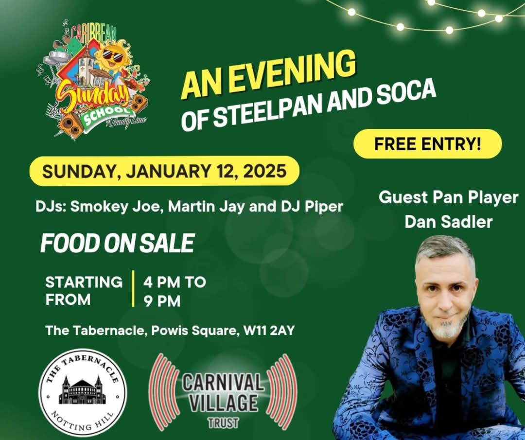 Pan Nation Steel Orchestra (@pan_nationuk) on Twitter photo Hey Pan Family!
Come and support our very own <a href="/thepanadvisor/">Steel Pan Solutions</a> Dan Sadler this Sunday playing solo <a href="/TabernacleW11/">The Tabernacle W11</a>
<a href="/Martinjay/">Martin Jay</a> Hey Pan Family!
Come and support our very own <a href="/thepanadvisor/">Steel Pan Solutions</a> Dan Sadler this Sunday playing solo <a href="/TabernacleW11/">The Tabernacle W11</a>
<a href="/Martinjay/">Martin Jay</a>