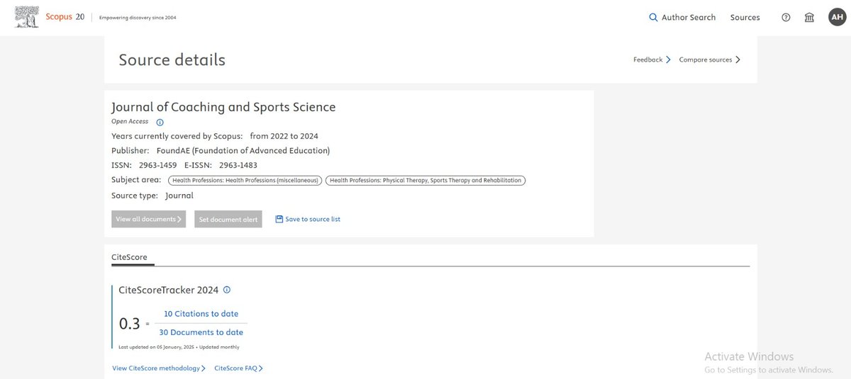 Journal of Coaching and Sports Science Has been published in the Scopus database

Thank you