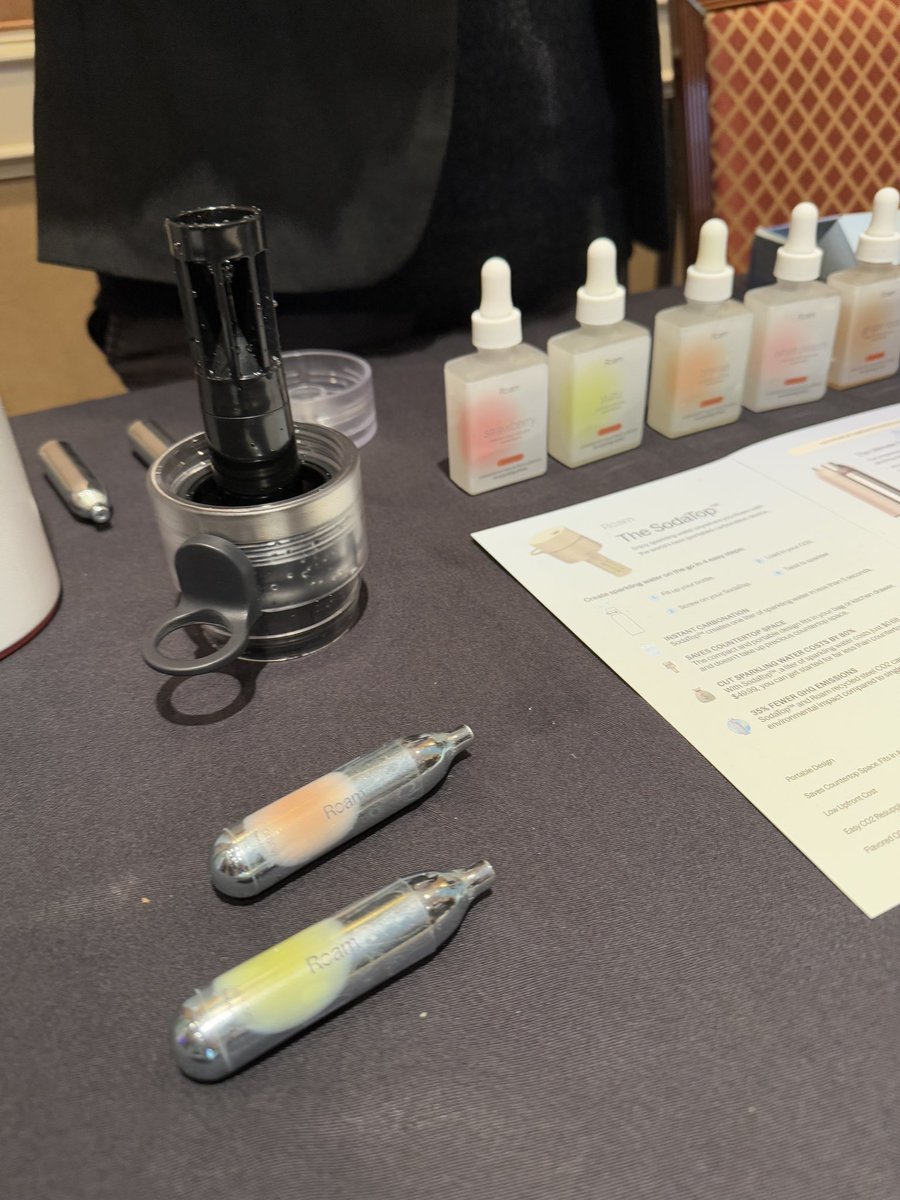 ThatsITLA's tweet photo. Make your own sparking water using this insulated bottle and specially designed cap. Add flavor drops or infusion cartridge for taste. Special cap for soda stream use. @CES #roamsodatop #CES2025 #sodamaker #portable https://t.co/w2IgxIKaov