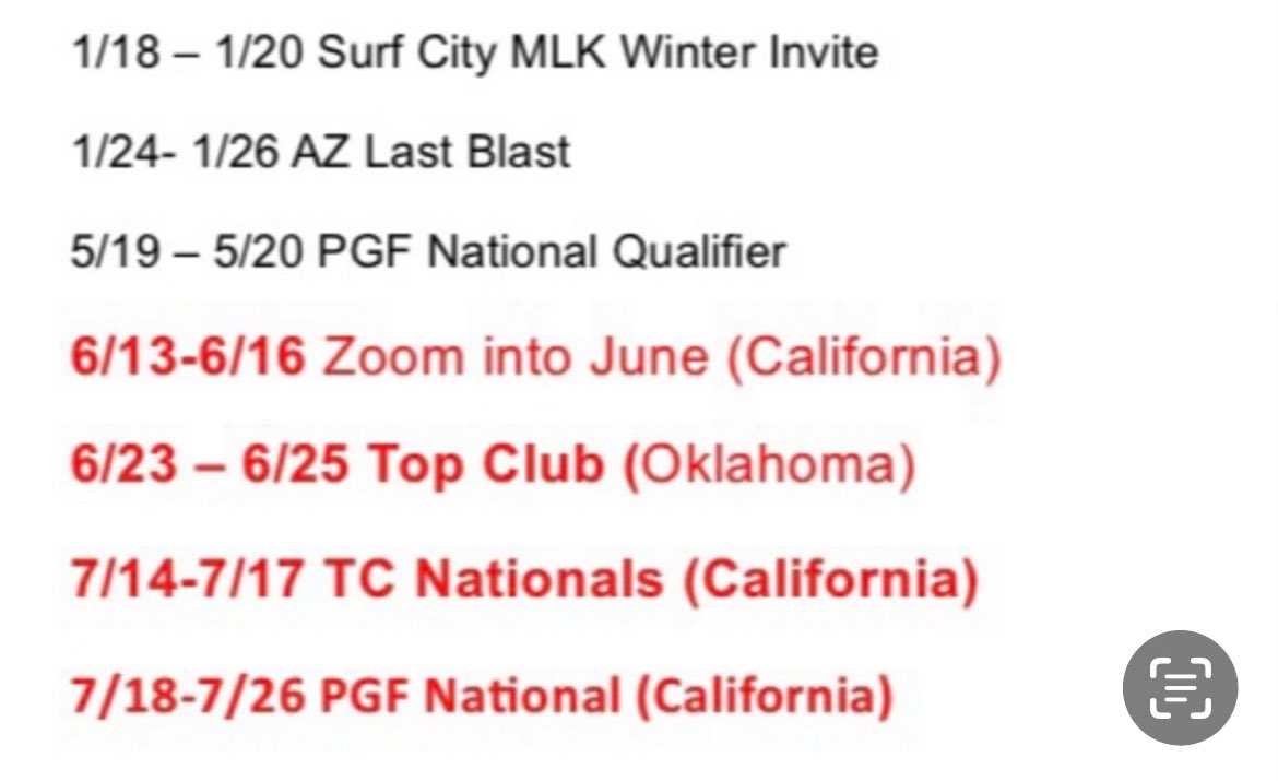 BrookRiggs2027's tweet photo. Schedule going forward for the season! School ball starts Feb 10th then right into summer ball. @UNCSoftball @Vol_Softball @wnmu_sb @ArizonaSoftball @AuburnSoftball @CatamountSB @WKUSoftball @HokiesSoftball @TTU_Softball https://t.co/i3BDia2EbF