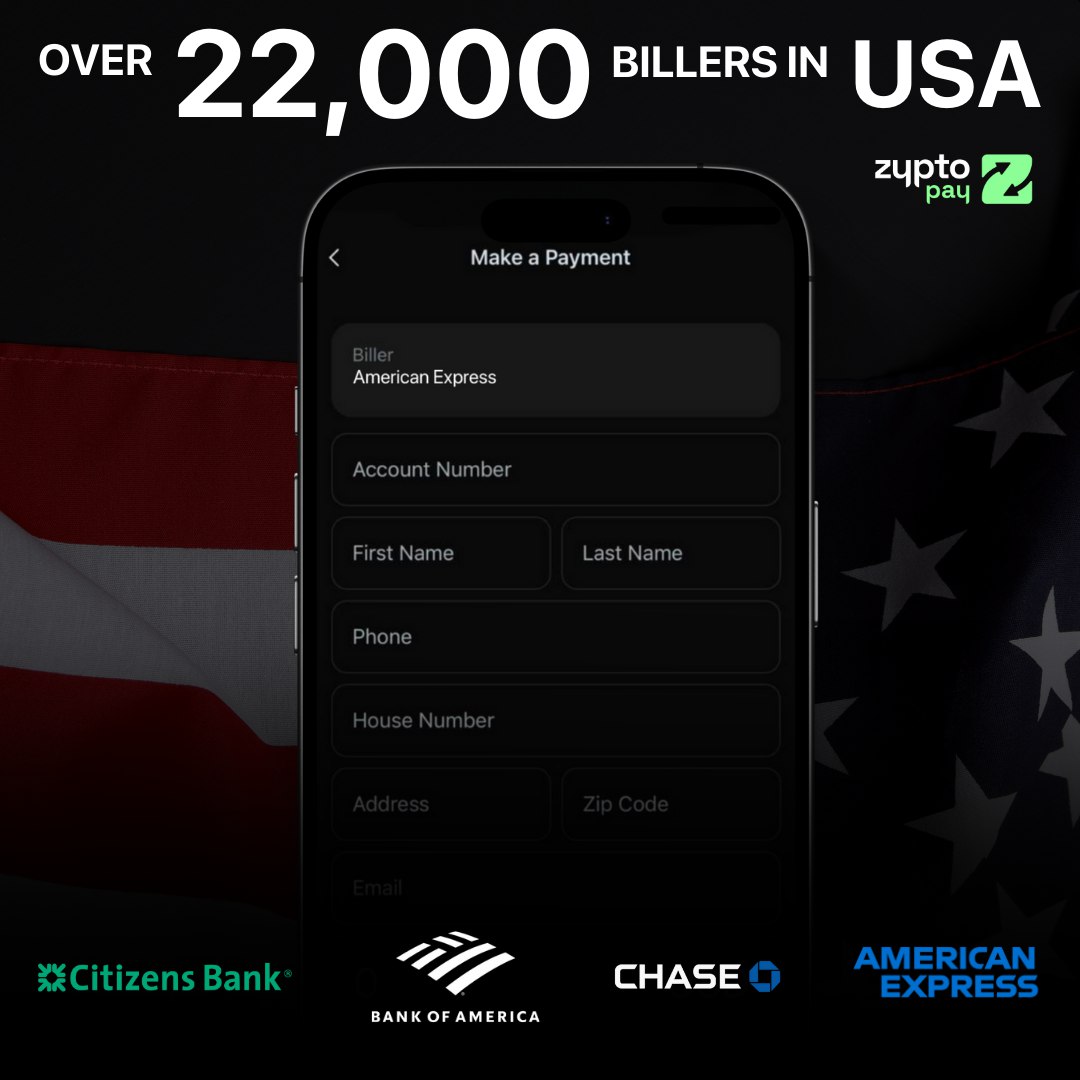 Pay your bills with crypto! 
Over 21,000 companies and utilities in the USA can be payed with cryptocurrencies over zypto.com/personal/pay-b…. 

Settle credit cards, loans, utilities, and even mortgages using Bitcoin, Ethereum, Solana or 100+ other cryptocurrencies.

Payments are