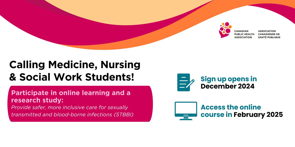 The CTN+ | Le Réseau+ (@cihr_ctn) on Twitter photo The <a href="/CPHA_ACSP/">Cdn Public Health Assoc.</a> developed a course to support care providers in discussing sexuality, substance use & STBBIs, and create inclusive service environments.
They are seeking medicine, nursing & social work students to take the course & help in its evaluation.
cpha.ca/sites/default/… The <a href="/CPHA_ACSP/">Cdn Public Health Assoc.</a> developed a course to support care providers in discussing sexuality, substance use & STBBIs, and create inclusive service environments.
They are seeking medicine, nursing & social work students to take the course & help in its evaluation.
cpha.ca/sites/default/…