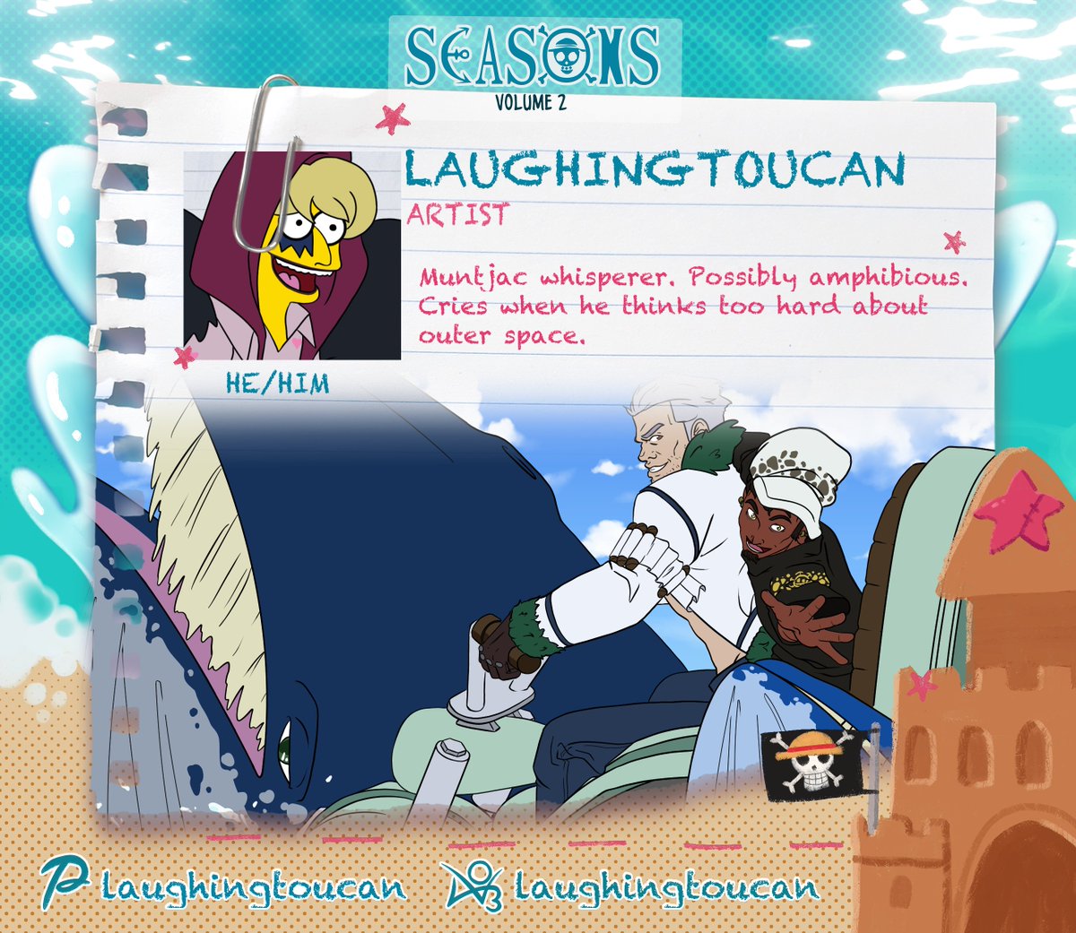 🌸☀️CONTRIBUTOR SPOTLIGHT☀️🌸

Welcoming our next artist, <a href="/struggletanking/">laughingtoucan</a>! Let's give him a warm welcome! (˶˃ ᵕ ˂˶) .ᐟ.ᐟ

#opseasons