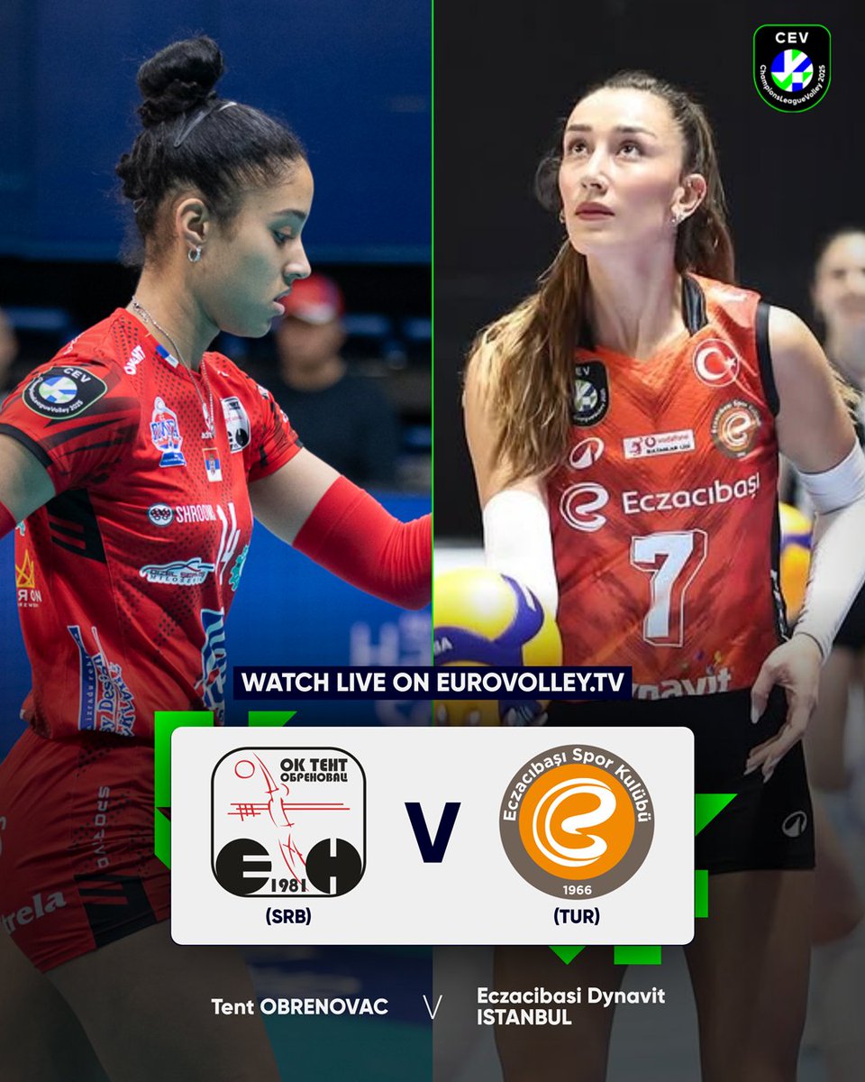 🔸 CEV Kadınlar Şampiyonlar Ligi - B Grubu
🏐 Odbojkaški Klub Tent Obrenovac 🆚 Eczacıbaşı Dynavit
⏰ 21:00
💻📱 S Sport Plus
🎙 <a href="/Eren_YazIcIoglu/">Eren Yazıcıoğlu</a>