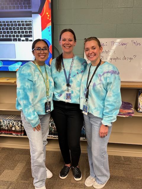 Mrs. Jaskiewicz (@mrsjaskiewicz) on Twitter photo Wearing our creations from the Chemistry of Tie Dye Charger Challenge to kick off the Graphic Design challenge today. <a href="/MissH_Tech/">Diane Hernandez</a>, Mrs. Kennedy and I are excited! #WeGrowTogether #D33Orgullo #D33Pride Wearing our creations from the Chemistry of Tie Dye Charger Challenge to kick off the Graphic Design challenge today. <a href="/MissH_Tech/">Diane Hernandez</a>, Mrs. Kennedy and I are excited! #WeGrowTogether #D33Orgullo #D33Pride
