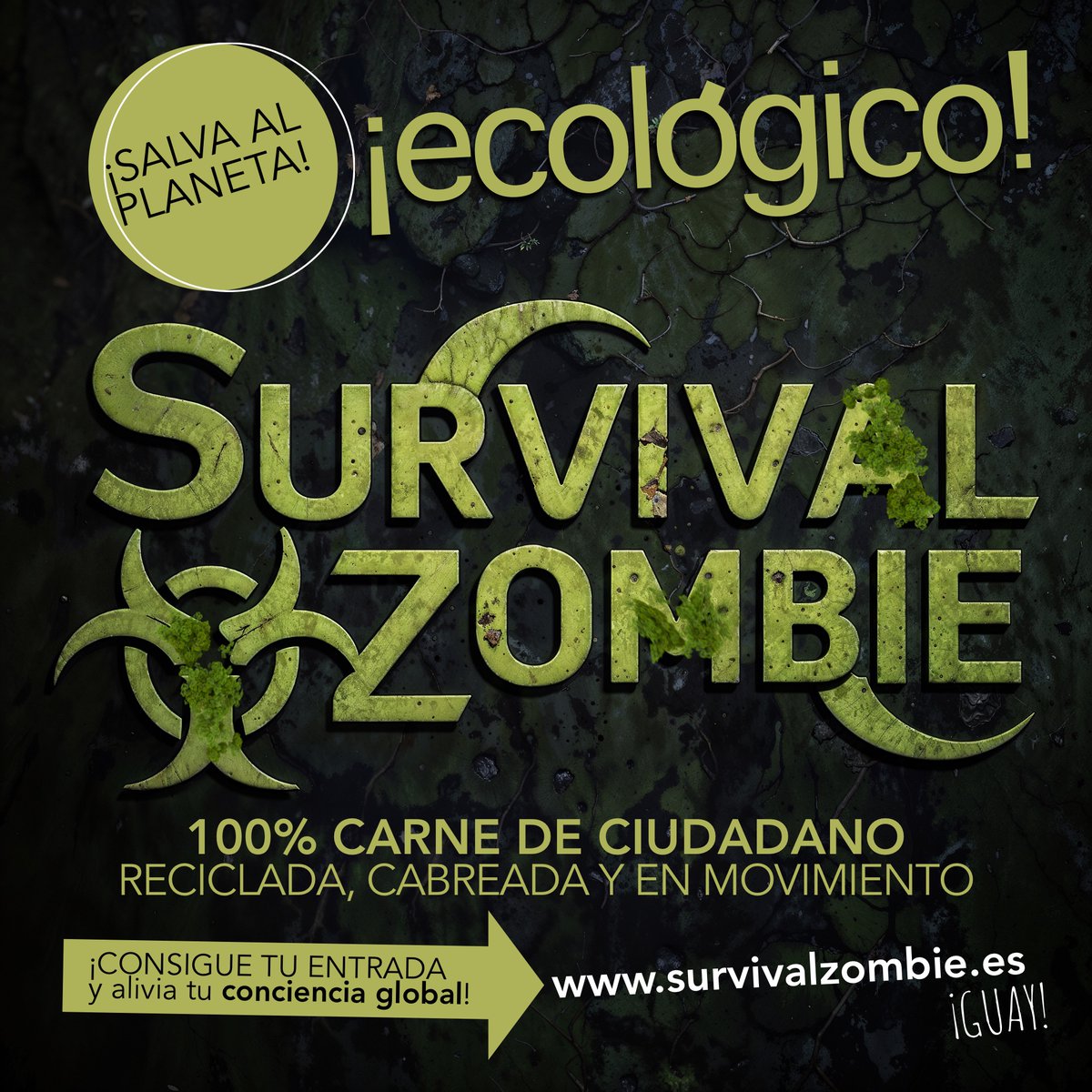 ¡Reciclable! ¡ecológico! ¡sostenible! ¡moderno! Survival Zombie recicla los cadáveres más asquerositos para traerte el fenómeno social de ocio más celebrado del último decenio. ¡Ven a flipar durante seis horas mientras salvas al planeta! :D ¡Además, mola! :D

#survivalzombie
