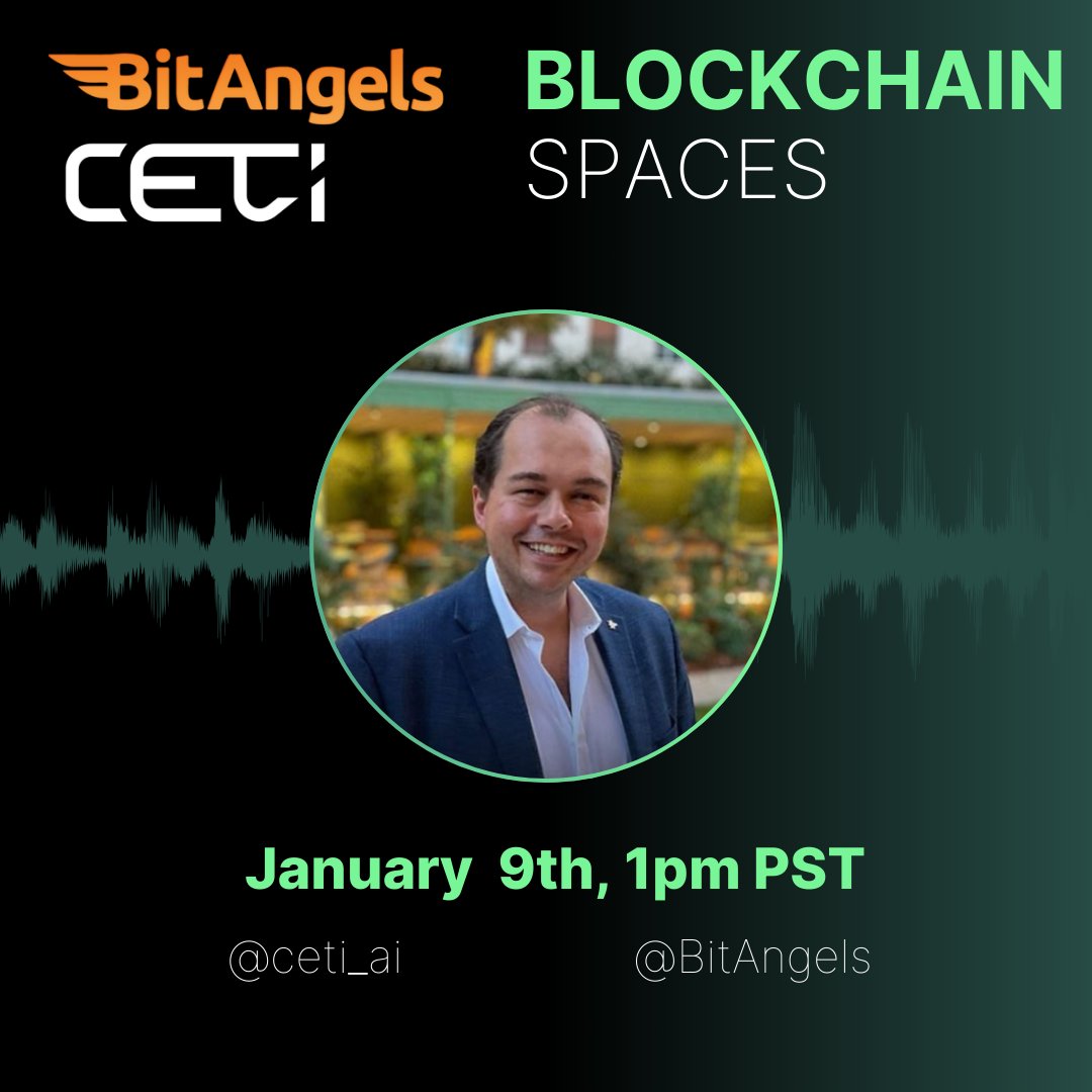 ceti_ai's tweet photo. CETI AI has been invited to speak on the weekly @BitAngels  space today at 1pm PST / 4pm EST. Join our CSO, Tony Evans, as he discusses what CETI is building and how we're working hard to dominate the AI compute scene.

Follow BitAngels and set your reminders! https://t.co/LLWkLSdeL1