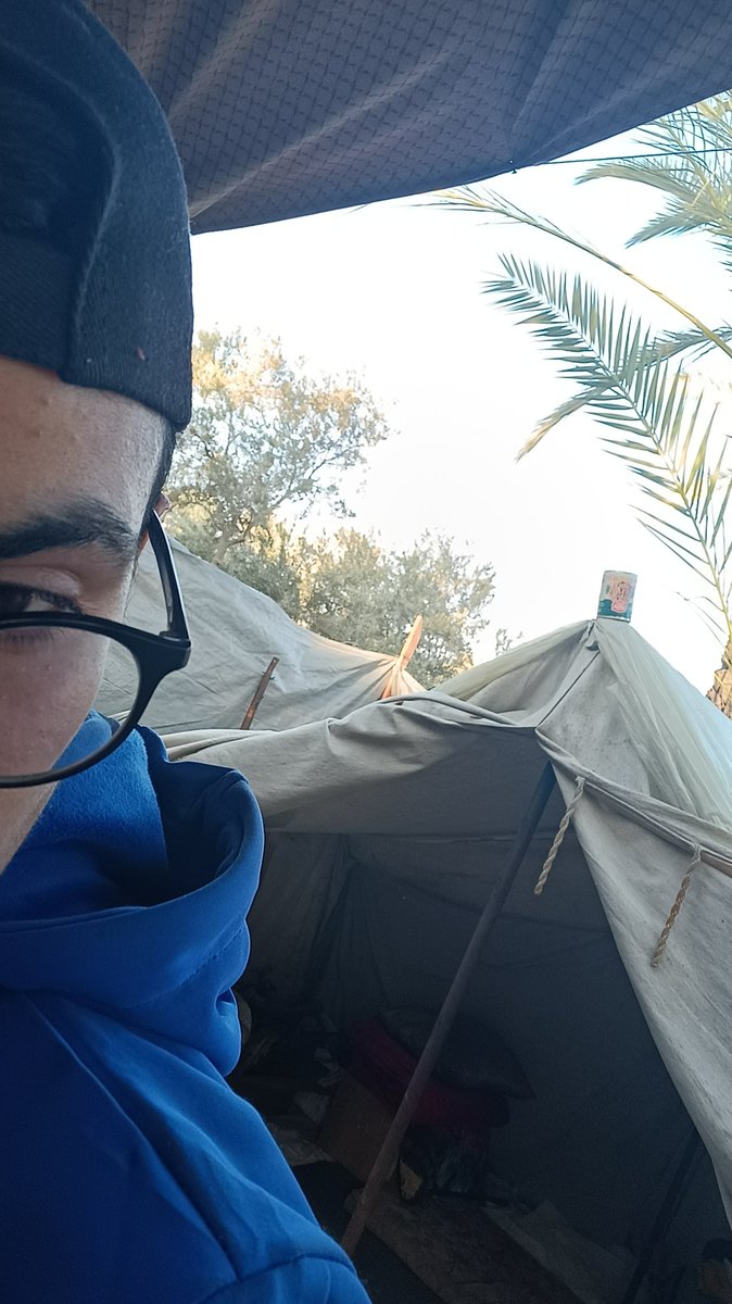 This is my tent. I hope we can return to our homes and house soon and rebuild it again.😔