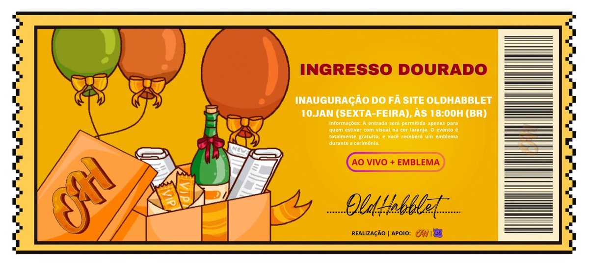JadeBlet's tweet image. 🚨 Acabo de receber meu convite para prestigiar o nascimento de um novo fã site - @OldHabblet

O evento será no dia 10/01, às 18 horas (Brasília). O dress code será na cor laranja (Sejam fiéis ao dress code,  demonstrem respeito pelo evento). 

#VemProHabblet #OldHabblet 🧡
