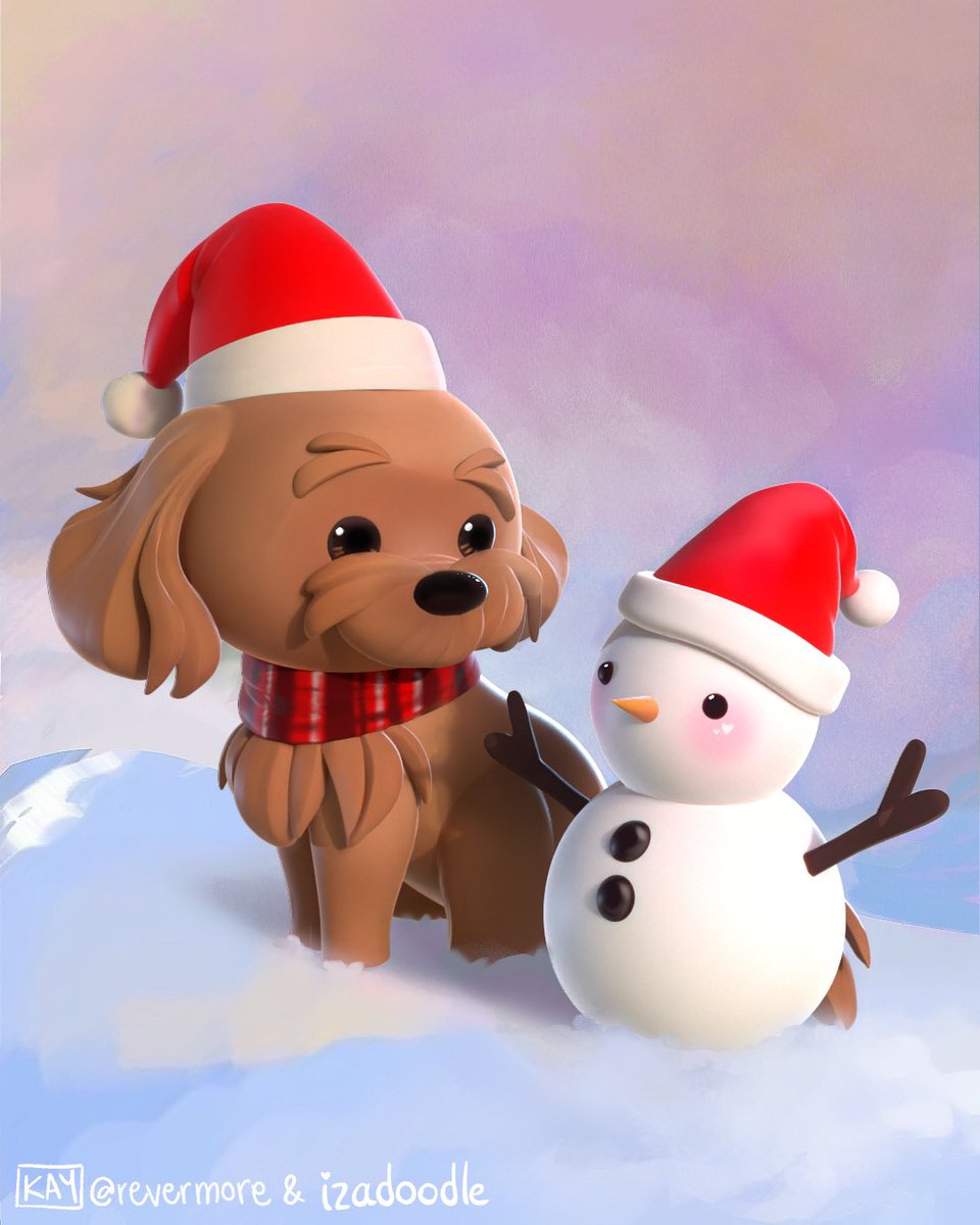 First Snow ❄️
3D art collab with <a href="/kaymyday/">Kay</a> ~! Doggo sculpted by Kaylee, Snowman sculpted by me! #3DModel #cute #zbrush