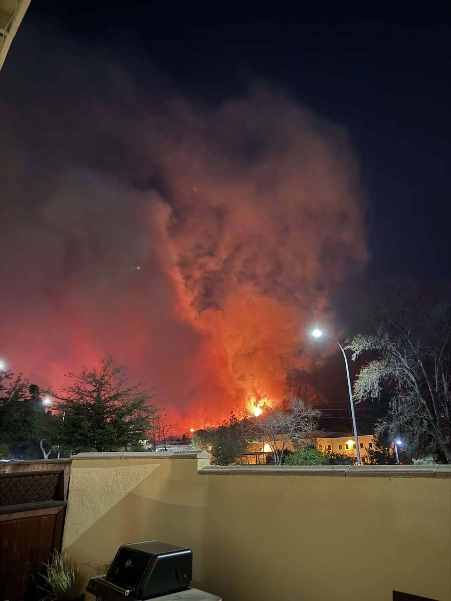 View from our backyard in Pasadena Tuesday night before we evacuated