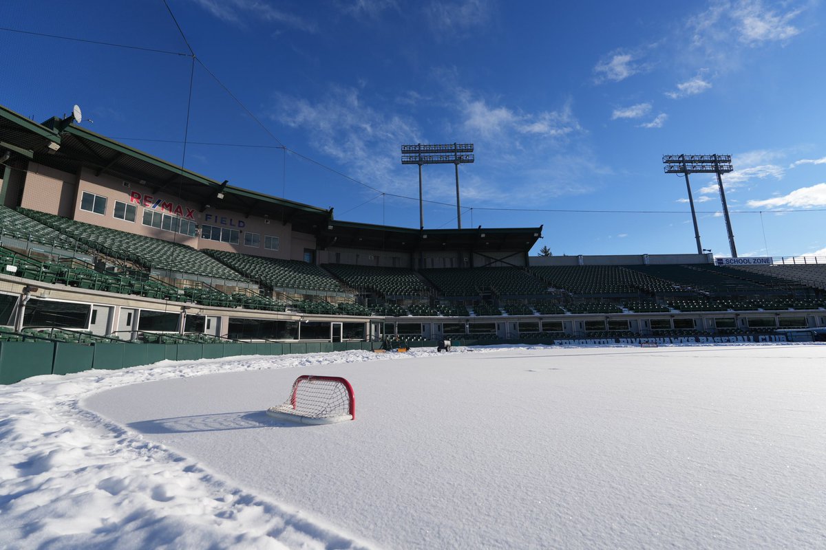 EdmRiverhawks's tweet photo. You’ve heard of a Field of Dreams—now get ready for our Rink of Dreams! ⛸️ 🏒

Be the first to skate on our ODR in the river valley this winter! We're giving away a 1-hour skate session at the ballpark for you and 19 friends over on our Instagram page (@edmriverhawks)! https://t.co/kiI95wRugi