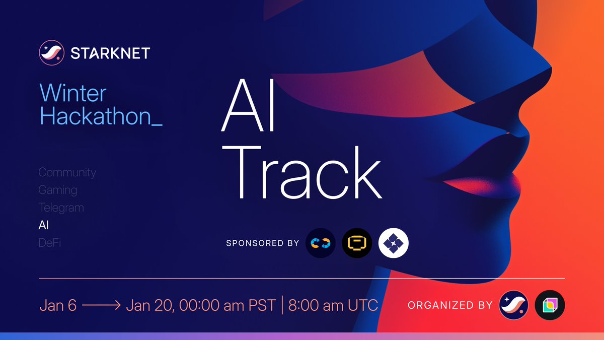The Starknet Winter Hackathon continues with the ‘Best AI Agent dApp on Starknet’ track.

Create AI-driven decentralized applications, from prediction markets to governance platforms, on Starknet. The submission deadline is January 20, 8 AM UTC. ⏰

Learn more and sign up: