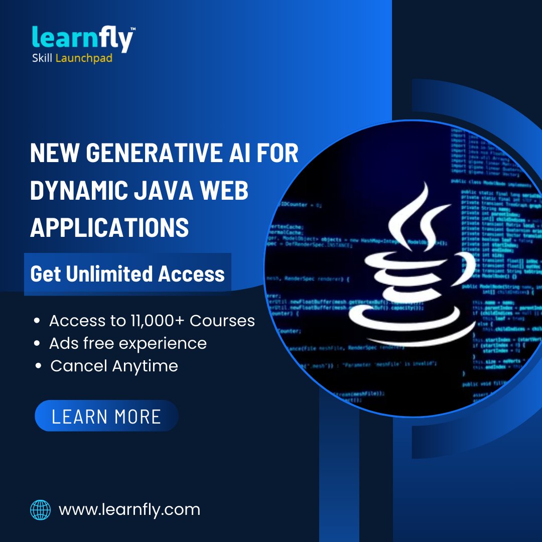 learnfly's tweet image. 💻 Transform your Java web development skills with Generative AI & ChatGPT! Learn to build AI-powered, JSP, JDBC, and Eclipse EE, and create smarter user experiences. Start your journey today 👉 learnfly.com/new-generative… 🚀
#GenerativeAI #JavaWebApps #ChatGPT