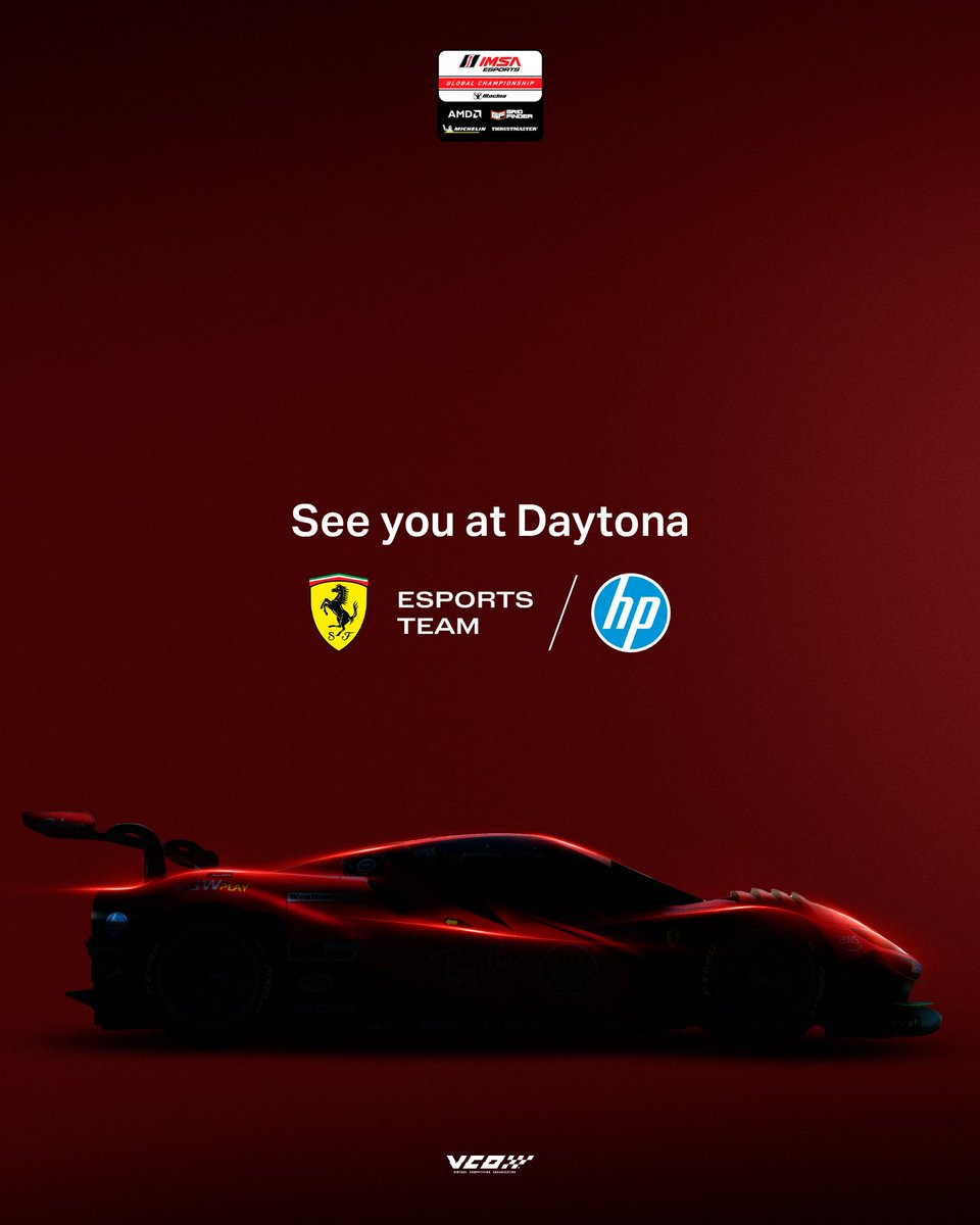 VCO 🕹🏎 (@vcoesports) on Twitter photo Another exciting reason to watch the IMSA Esports Global Championship finale: The Scuderia Ferrari HP Esports Team joins the action as a guest entry at Daytona. Don’t miss it!
#vcoesports #IMSA #iRacing <a href="/IMSA/">IMSA</a> <a href="/iRacing/">iRacing</a> <a href="/MichelinUSA/">Michelin USA</a> <a href="/TMThrustmaster/">Thrustmaster Official</a> <a href="/AMD/">AMD</a> <a href="/GridFinder/">Grid Finder | Sim Racing</a> Another exciting reason to watch the IMSA Esports Global Championship finale: The Scuderia Ferrari HP Esports Team joins the action as a guest entry at Daytona. Don’t miss it!
#vcoesports #IMSA #iRacing <a href="/IMSA/">IMSA</a> <a href="/iRacing/">iRacing</a> <a href="/MichelinUSA/">Michelin USA</a> <a href="/TMThrustmaster/">Thrustmaster Official</a> <a href="/AMD/">AMD</a> <a href="/GridFinder/">Grid Finder | Sim Racing</a>