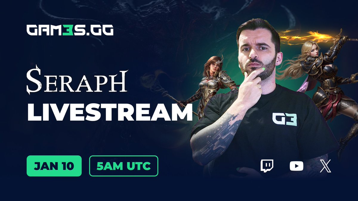 GAM3Sgg's tweet image. Join @GeorgeInTheMeta tomorrow at 5AM UTC as he unleashes his power in @Seraph_global ⚔️

Tune in for a chance to win Community Packs: twitch.tv/gam3sgg