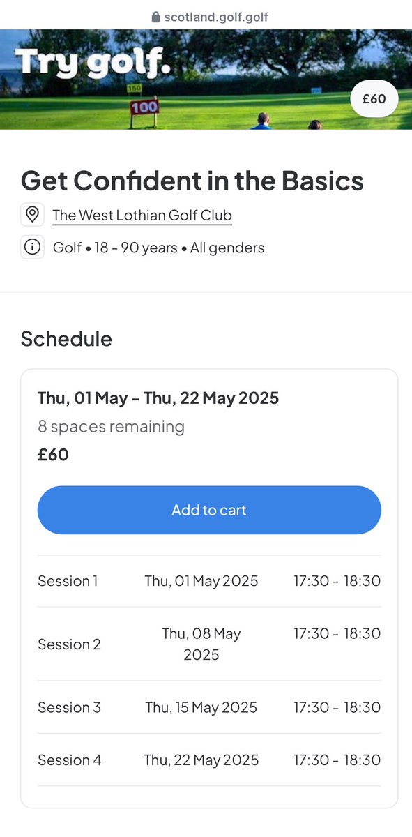 CONDREN GOLF (@condrengolf) on Twitter photo Get into golf beginner class now live <a href="/WestLothianGolf/">The West Lothian Golf Club</a>
scotland.golf.golf/venues/bcbf952… Get into golf beginner class now live <a href="/WestLothianGolf/">The West Lothian Golf Club</a>
scotland.golf.golf/venues/bcbf952…
