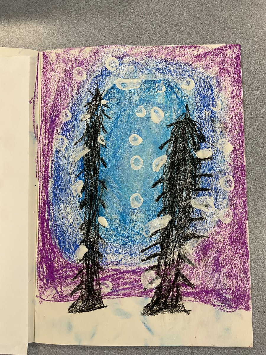 PDA_Y1's tweet image. WOW! Year one used oil pastels and explored using different techniques such as smudging to create their beautiful winter artwork. #pdaart