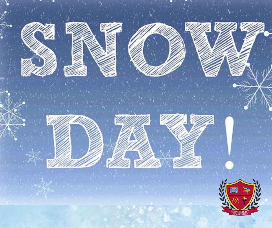 HumboldtSchools's tweet photo. Humboldt City Schools will be closed Friday, January 10th due to the forecasted snow storm approaching our area overnight.  Please stay safe and warm over the weekend! #hcsvikings #onthemove #snow2025 @janiceEpperson3 ❄️🌨️☃️ https://t.co/7Bywuy9vi9