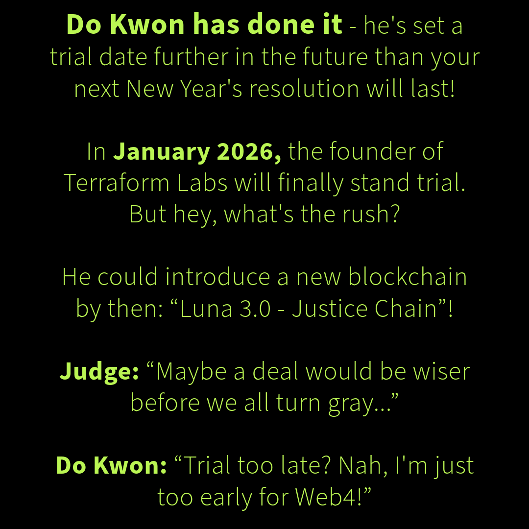 thaisendave's tweet photo. Meme-Charakter-Level: Über 9000!

👉 Was denkt ihr, wird Do Kwon bis 2026 eine neue Blockchain starten? Oder doch lieber ein YouTube-Kochkanal?

#DoKwon #CryptoDrama #JusticeChain #LunaCrash #CryptoMeme #BlockchainHumor #Web4 #Hodl #CryptoCommunity https://t.co/E9b0pZKZDJ