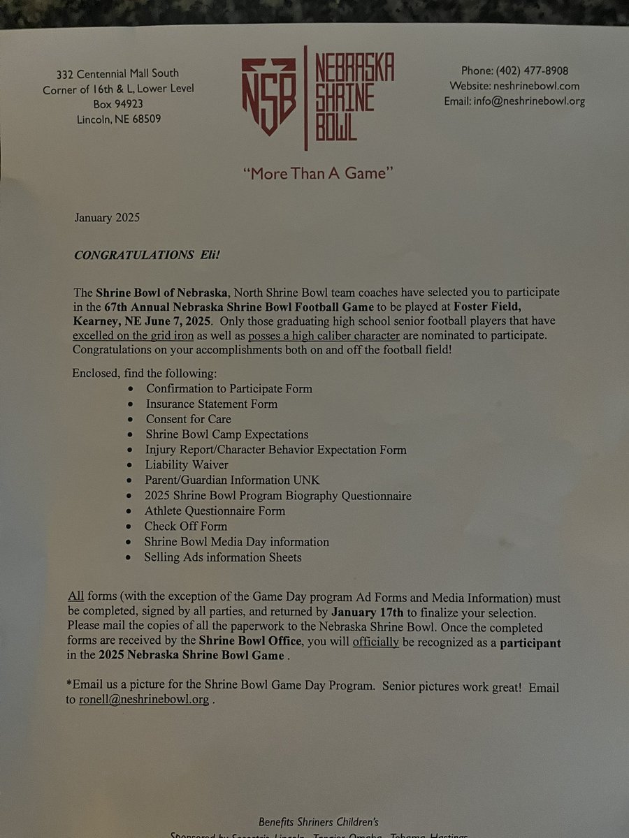 Eli Emerson (@eliemerson55) on Twitter photo I’m blessed to announce that I will be playing in the 67th annual Nebraska Shrine Bowl!
<a href="/Wahoo_Football/">Wahoo Warrior Football</a> <a href="/wahoopublic/">Wahoo Public Schools</a> <a href="/NEShrineBowl/">Nebraska Shrine Bowl</a> I’m blessed to announce that I will be playing in the 67th annual Nebraska Shrine Bowl!
<a href="/Wahoo_Football/">Wahoo Warrior Football</a> <a href="/wahoopublic/">Wahoo Public Schools</a> <a href="/NEShrineBowl/">Nebraska Shrine Bowl</a>