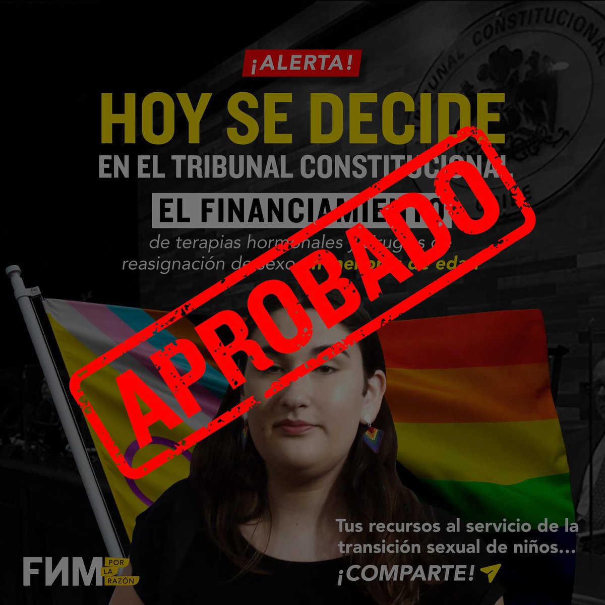 Fcancinov's tweet image. 🚨 GRAVÍSIMO:

El Tribunal Constitucional acogió el requerimiento de Boric y declaró inconstitucional la norma que prohíbe financiar medicamentos para hormonizar a menores de edad y cirugías de reasignación de sexo en los mismos.

Que no pase colado… ¡RT!