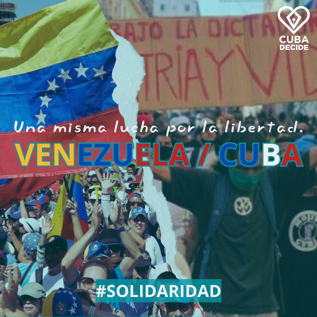 CUBADECIDE's tweet photo. Los venezolanos tomaron acción, se movilizaron y decidieron su destino. Hoy están luchando por él en las urnas, en las calles, desde las cárceles y en el mundo entero.

El poder del pueblo traerá la libertad en #Vzla, en #Cuba y en toda lucha. 

#HastaElFinal #GloriaAlBravoPueblo https://t.co/smIw96KMJB