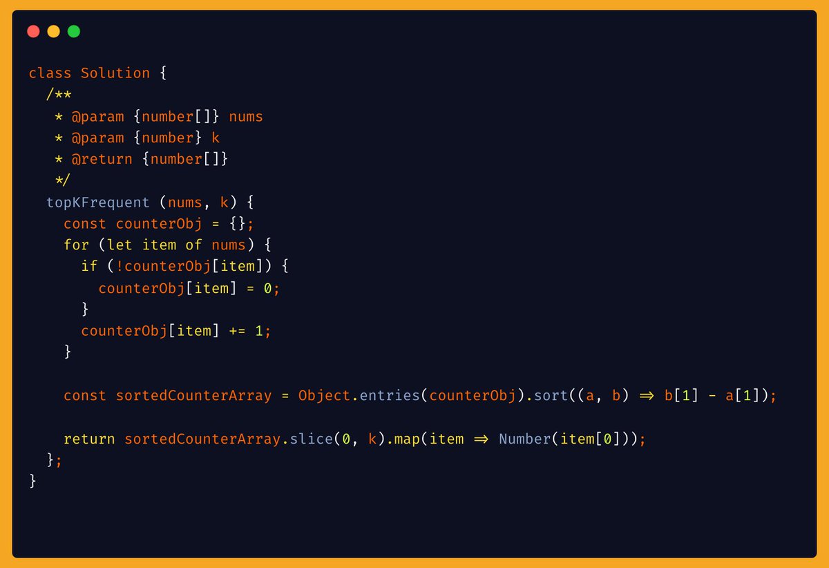 tryhardev's tweet image. Day 4: Solved &quot;Top K Frequent Elements&quot;. Counted frequencies with a hash map, sorted numbers by frequency in descending order, and returned the top k elements.  #Neetcode150 #100DaysOfCode