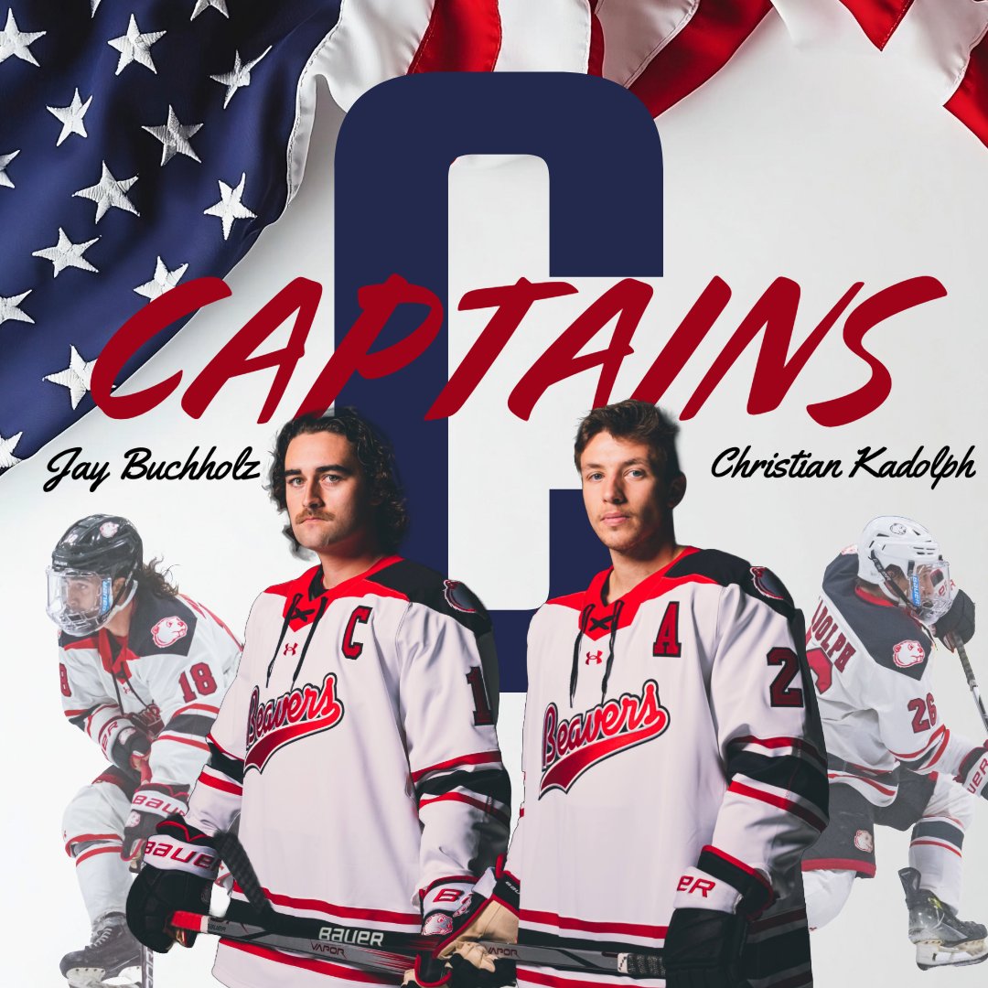 MSUBeaversMHKY's tweet photo. 🇺🇸CAPTAIN AMERICA🇺🇸

Jay Buchholz has been named the captain for Team USA in the university games over in Italy. Christian Kadolph has also been named assistant captain of Team USA!!!

Reminder that we have two home games, puck drops at 7pm both Friday and Saturday‼️ https://t.co/IdlI3lo1tC